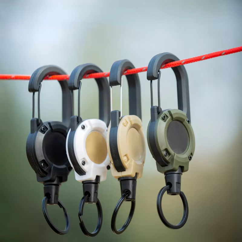 Conventional Reel - สายรัดแบบดึงกลับได้ แข็งแรง ทนทาน พร้อมห่วงคล้องกุญแจ สปริง สายเหล็ก